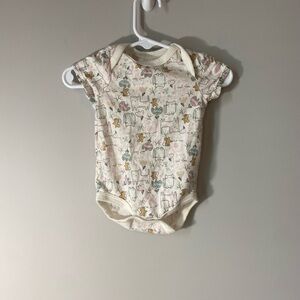 Charming Cream Baby Onesie with Animal Print